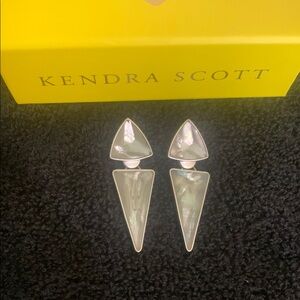 Kendra Scott Silver and White Geometric Earrings